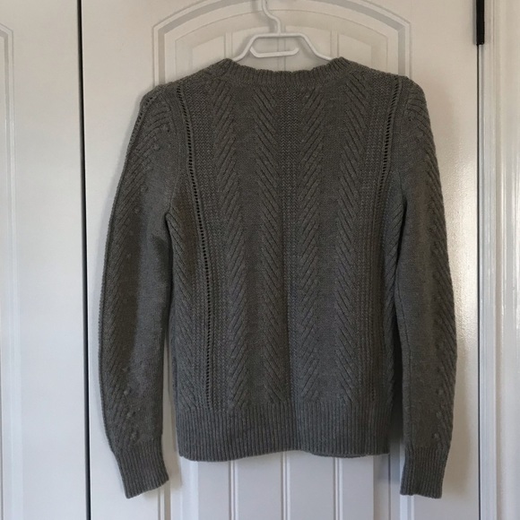 Banana Republic Grey Pom Pom Cable Knit Sweater - Picture 2 of 7